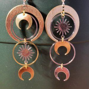 Celestial Moon And Sun Earrings